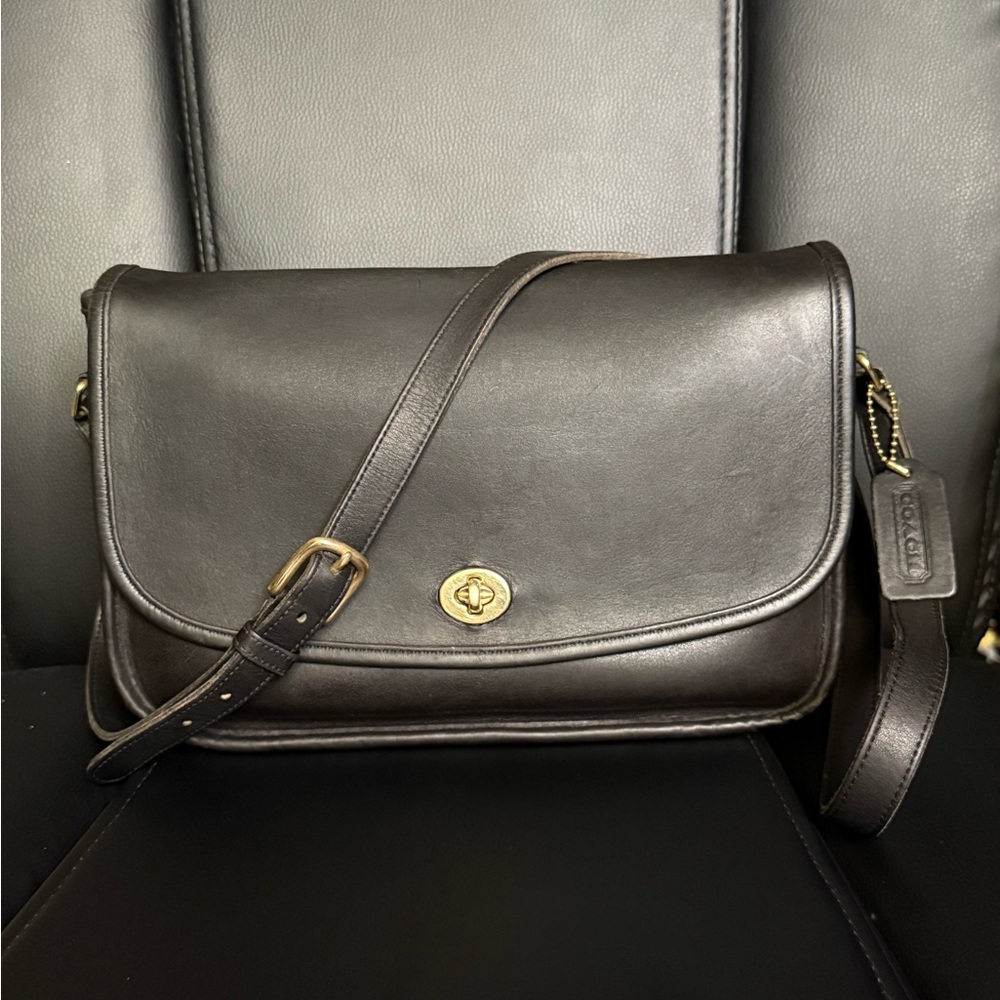 Coach Black Leather Crossbody “City Bag” - 9790